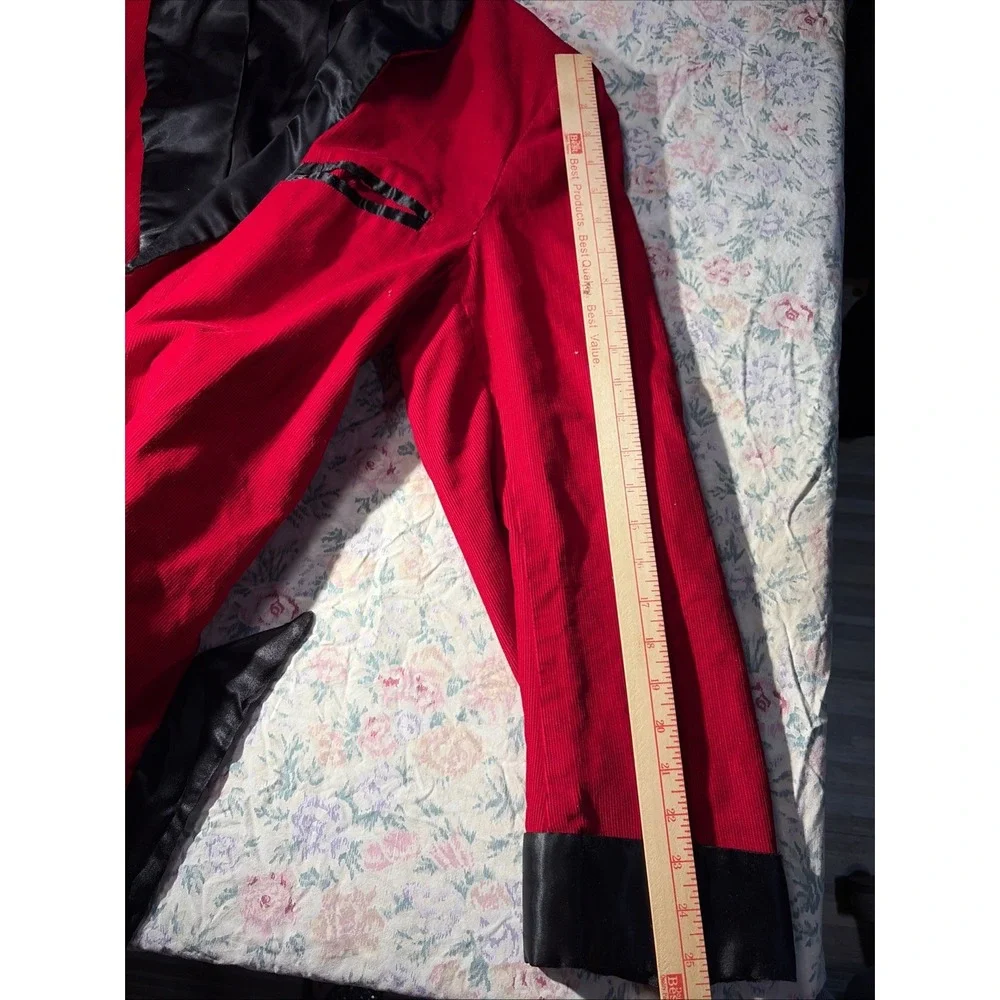 VTG 50-60s Baskin Chicago Mens Large , Red Corduroy Smoking Jacket Lounging Robe